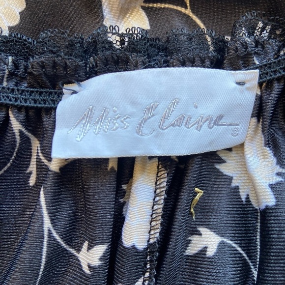 Vintage Black Lace Maxi Slip Dress Nightgown Boudoir Trad Sheer Floral Lace M - Picture 6 of 11